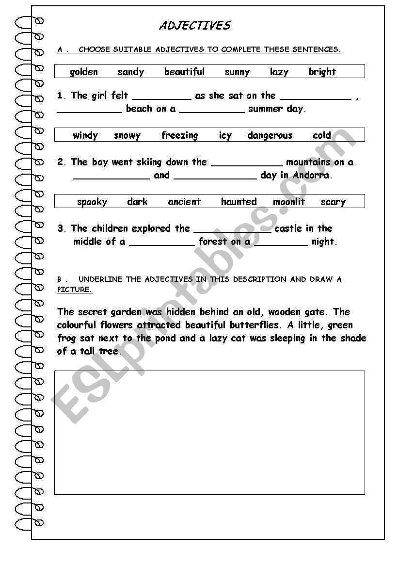 ADJECTIVES worksheet