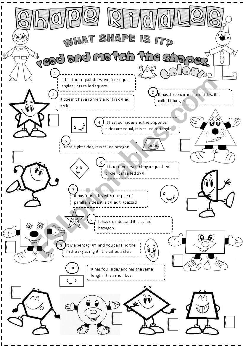 shape riddles worksheet