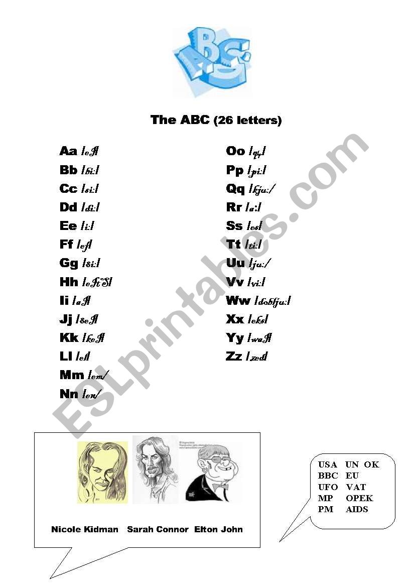 the abc transcribed worksheet