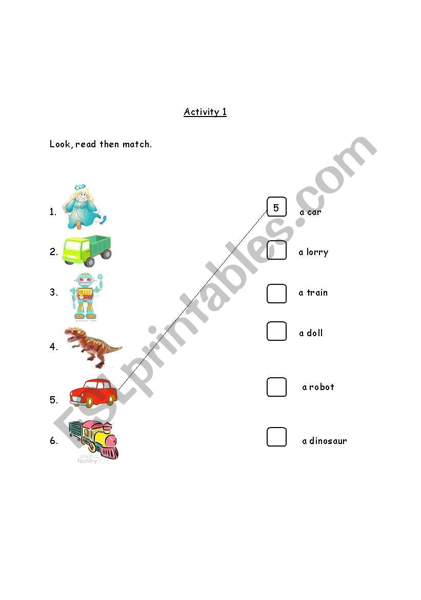 my toy worksheet