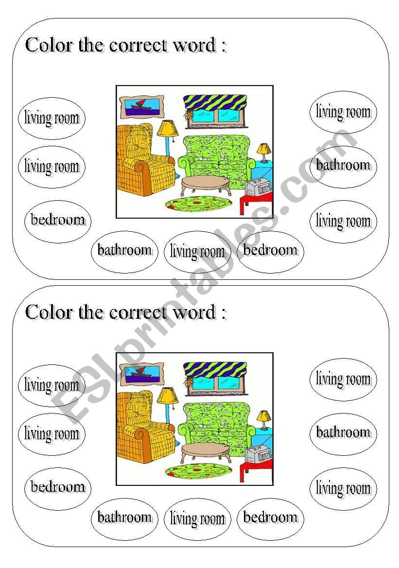 living room worksheet