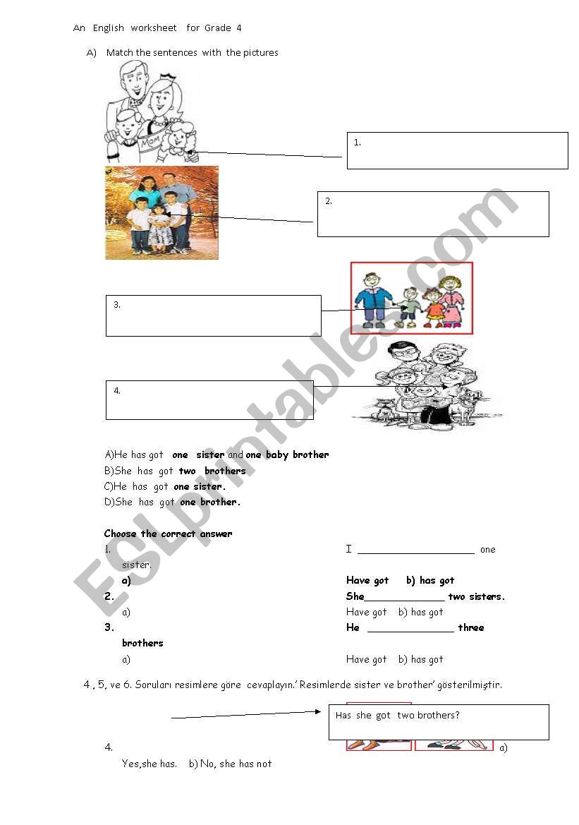 Family worksheet