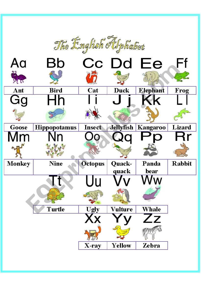 The English Alphabet worksheet