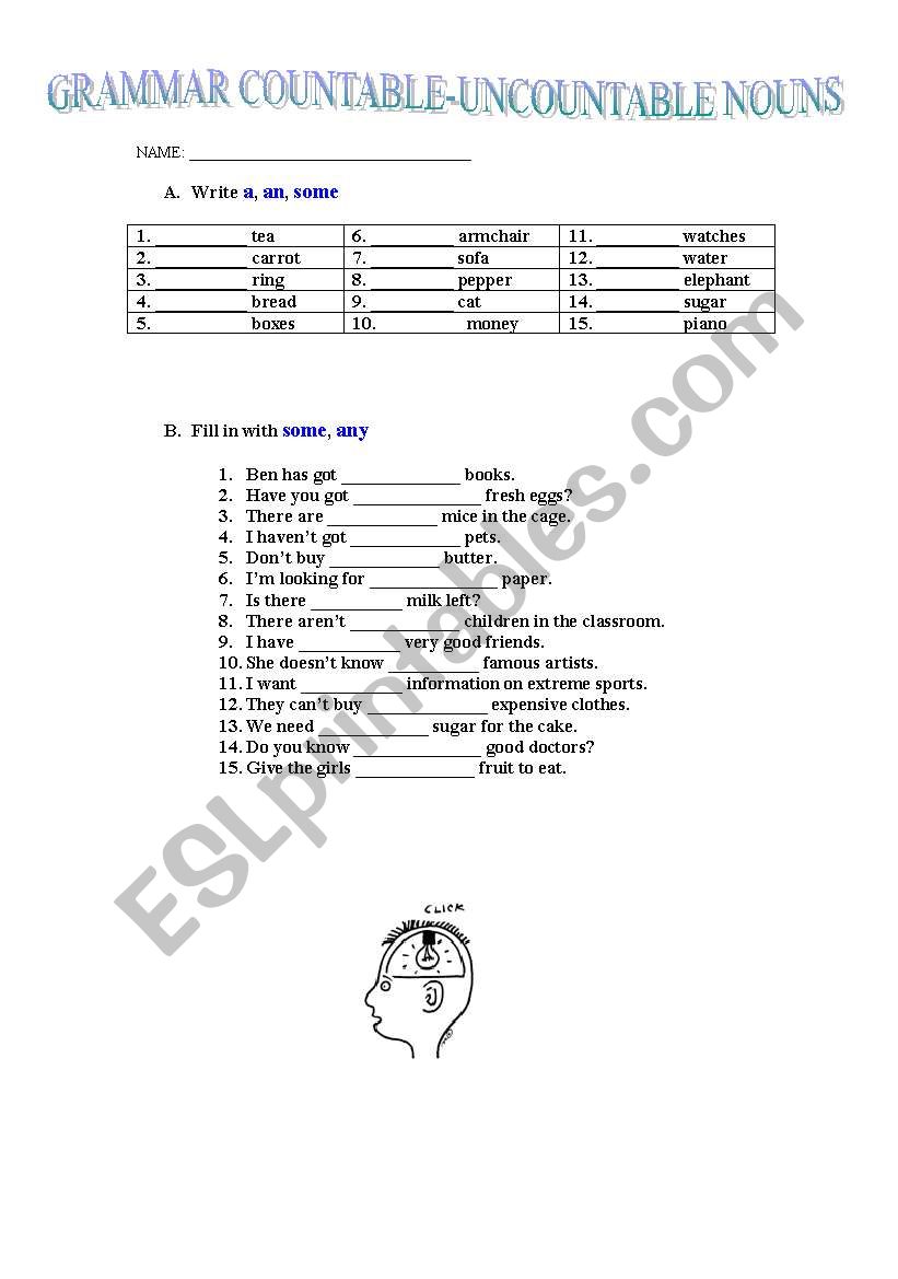 A,AN,SOME worksheet