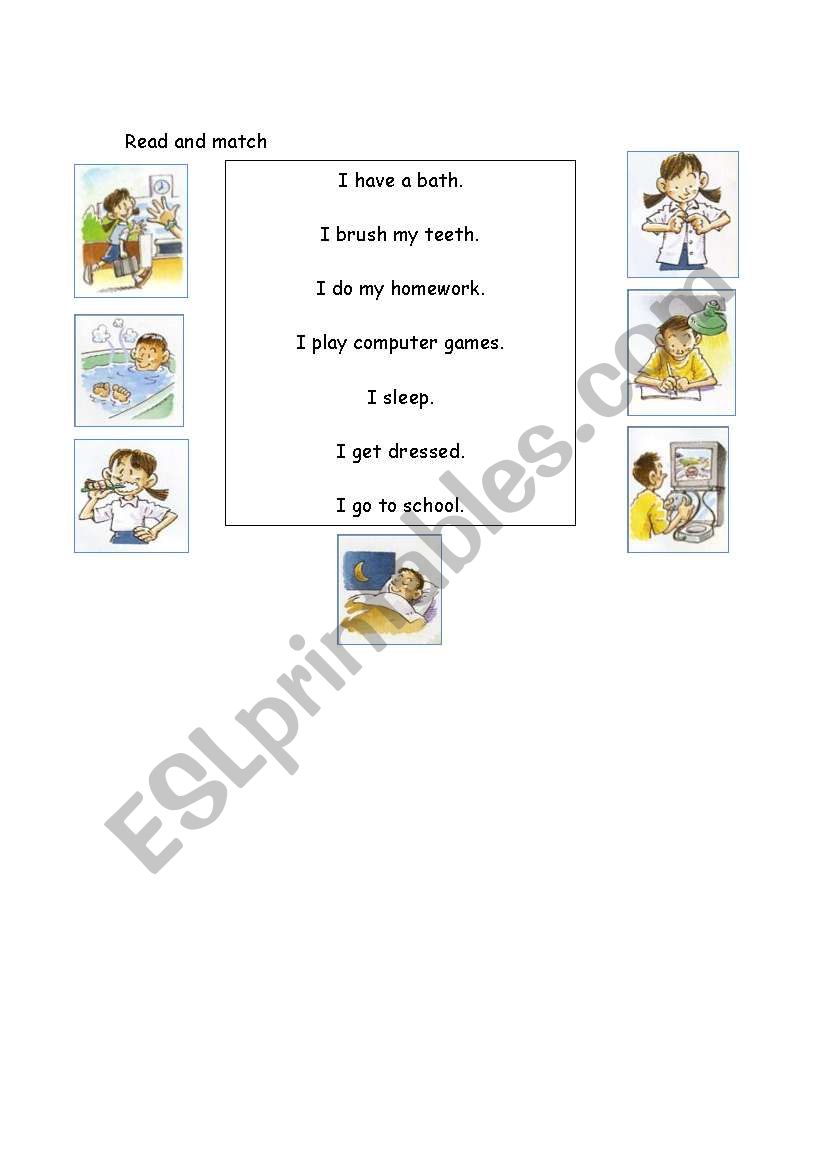 read and match worksheet