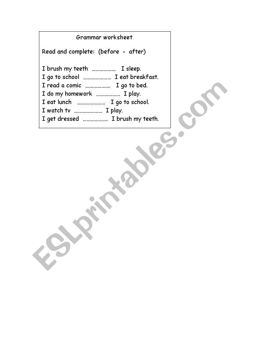 grammar worksheet worksheet