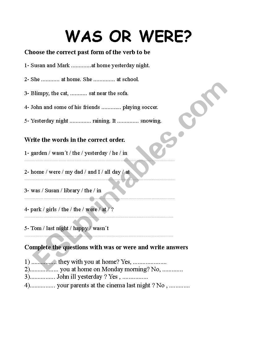 Simple Past worksheet