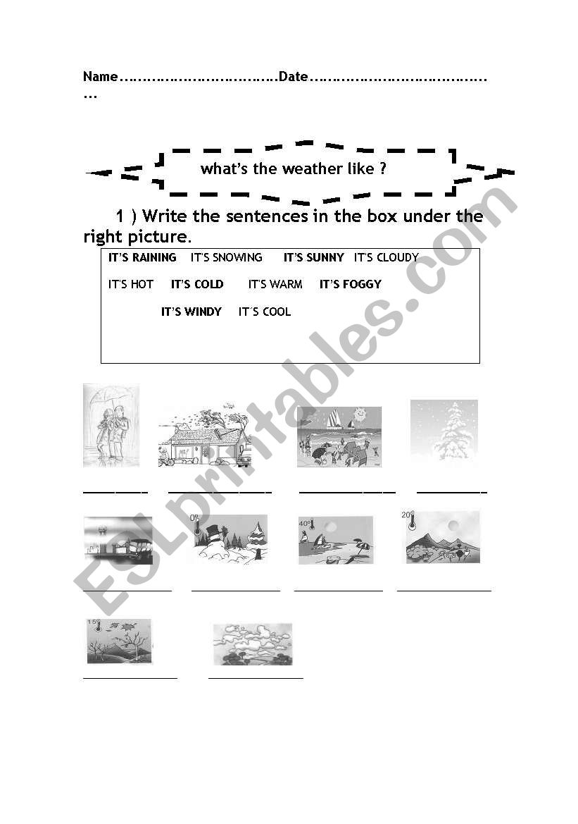 Whats the weather like ? worksheet