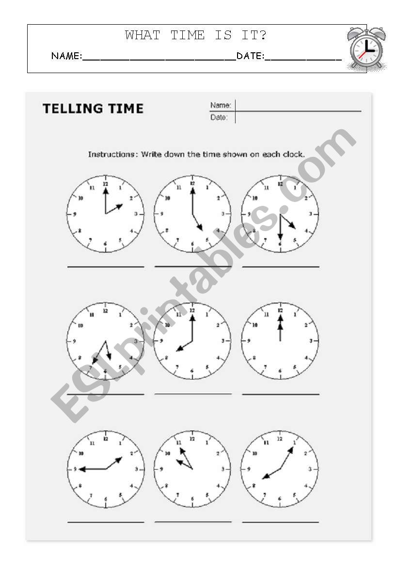 TIME WORKSHEET worksheet