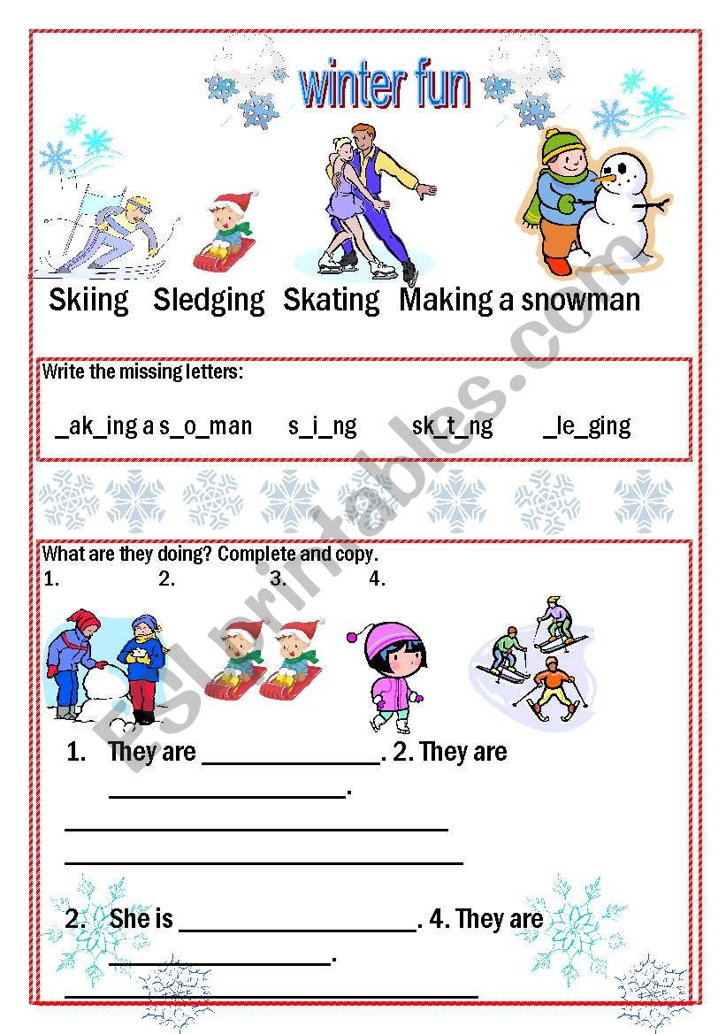 Winter fun worksheet