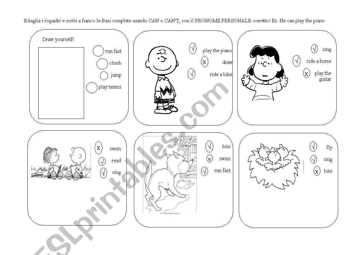 Can verb exercise worksheet