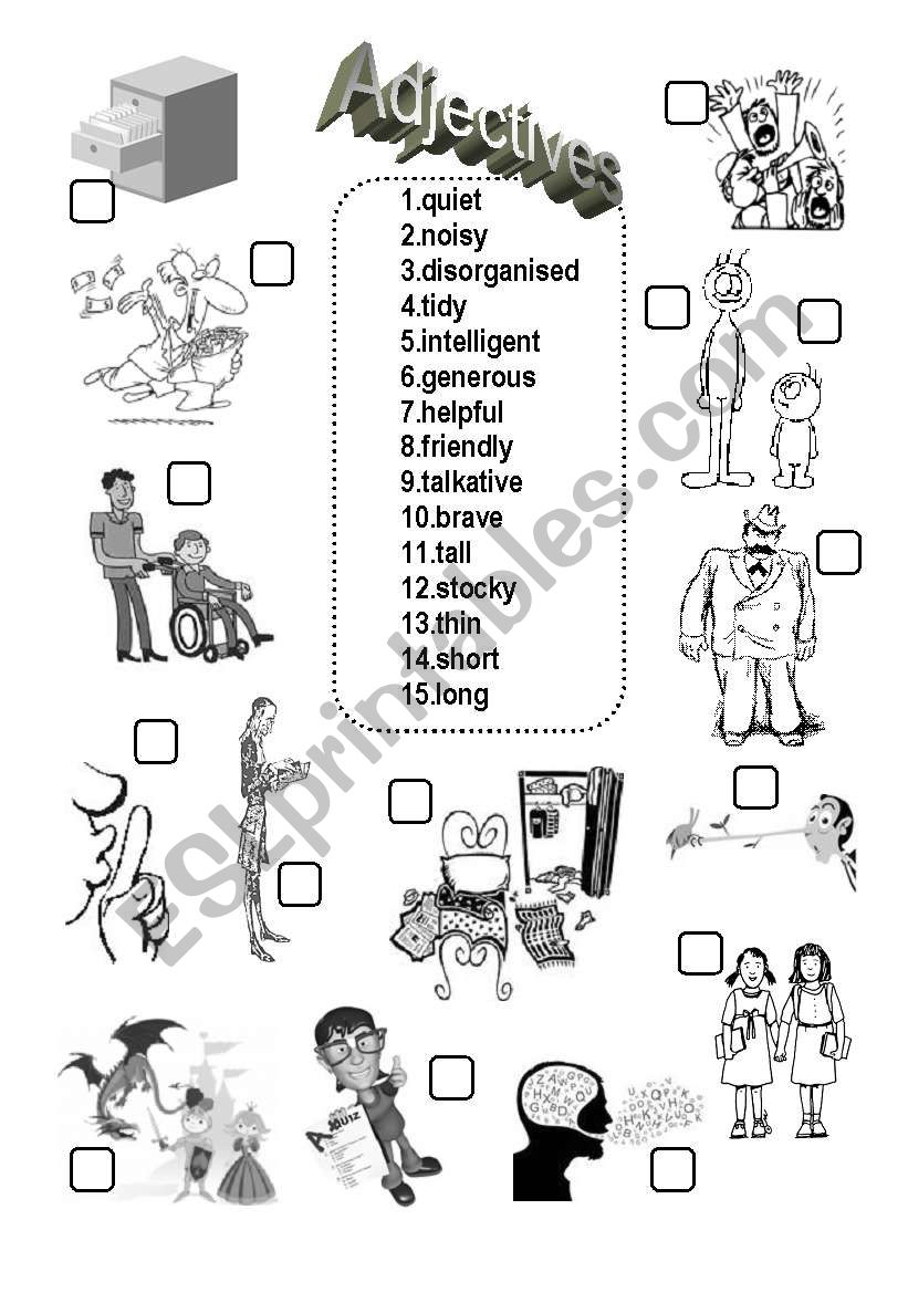 Adjectives - matching exercise