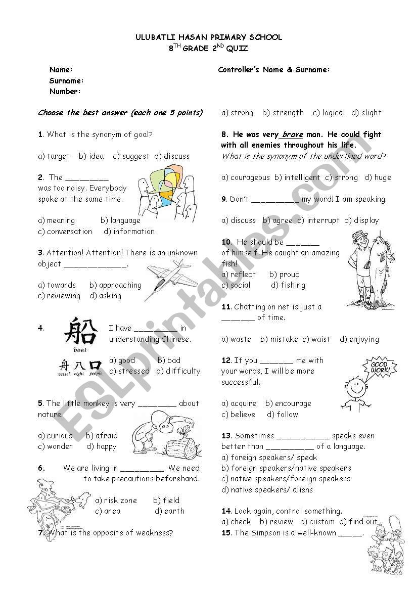 quiz worksheet