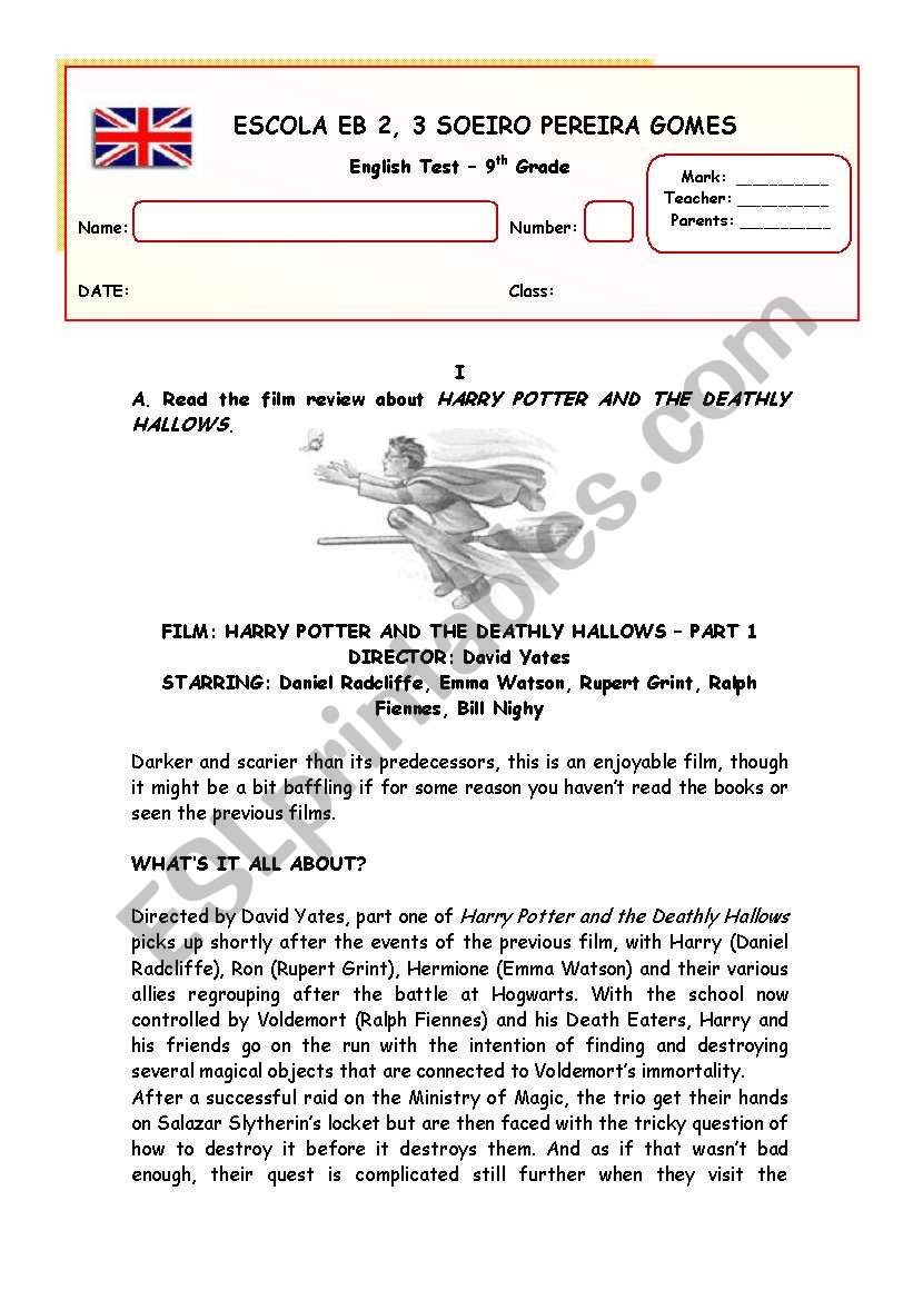 TEST - CINEMA  worksheet