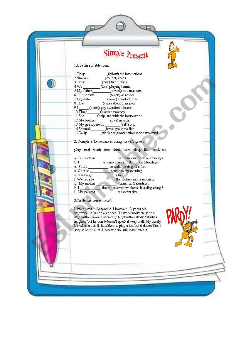 Simple Present worksheet