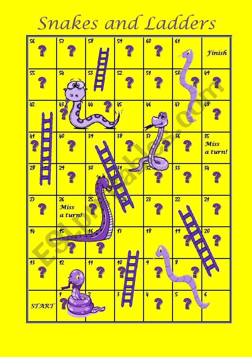 Snakes and ladders - present simple