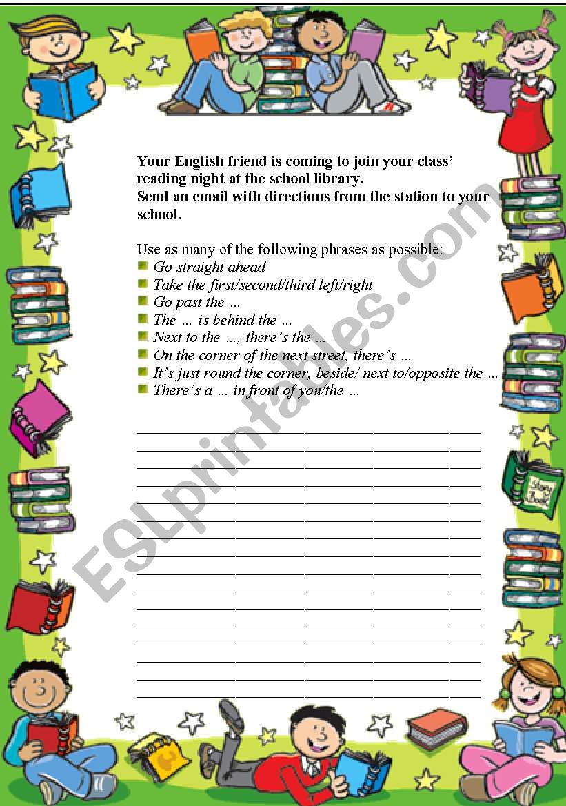 Giving directions worksheet