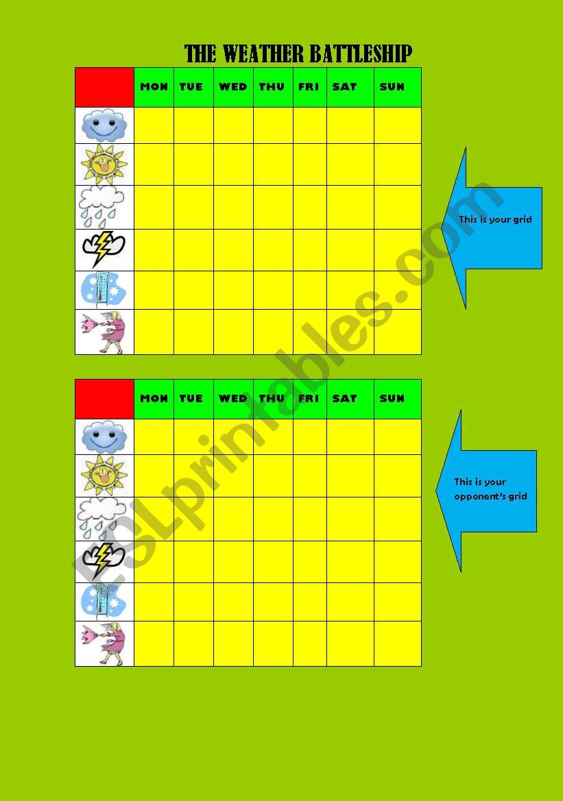 Game: Weather and Days of the Week