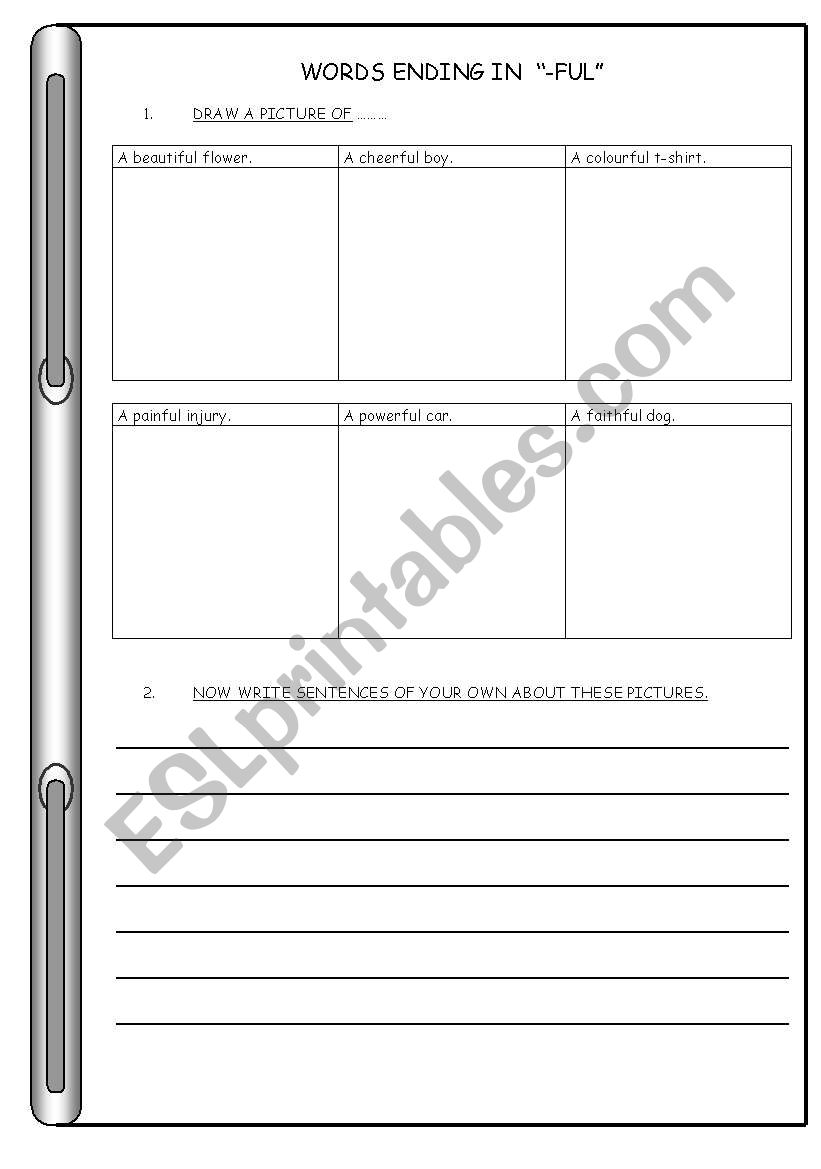 WORDS ENDING IN  -FUL worksheet