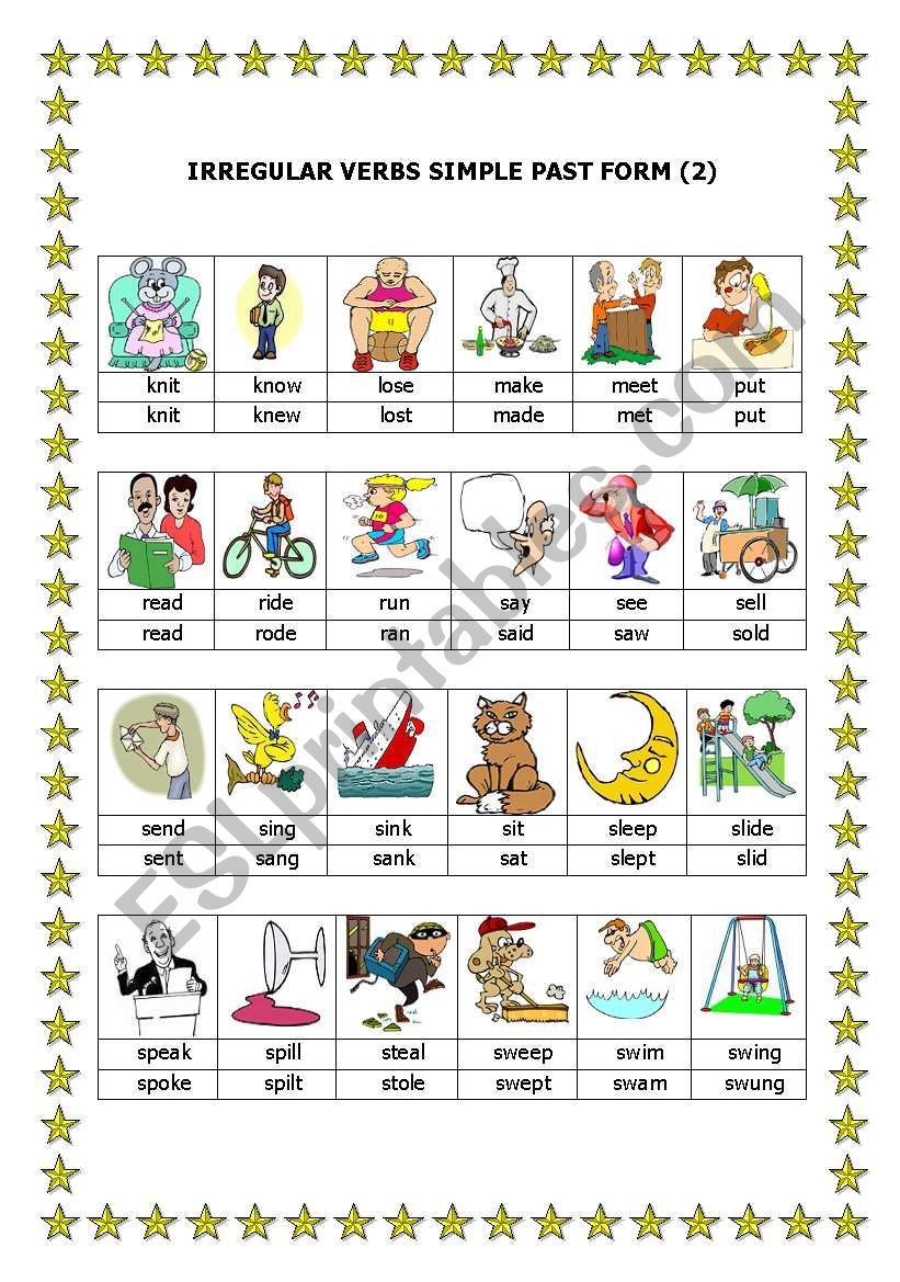 irregular verbs pictionary (2 / 3)