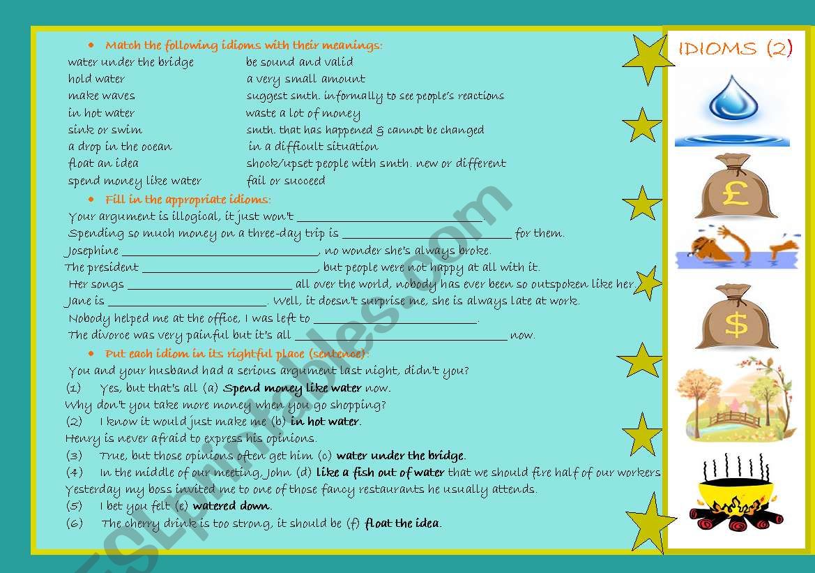 Idioms (2) worksheet