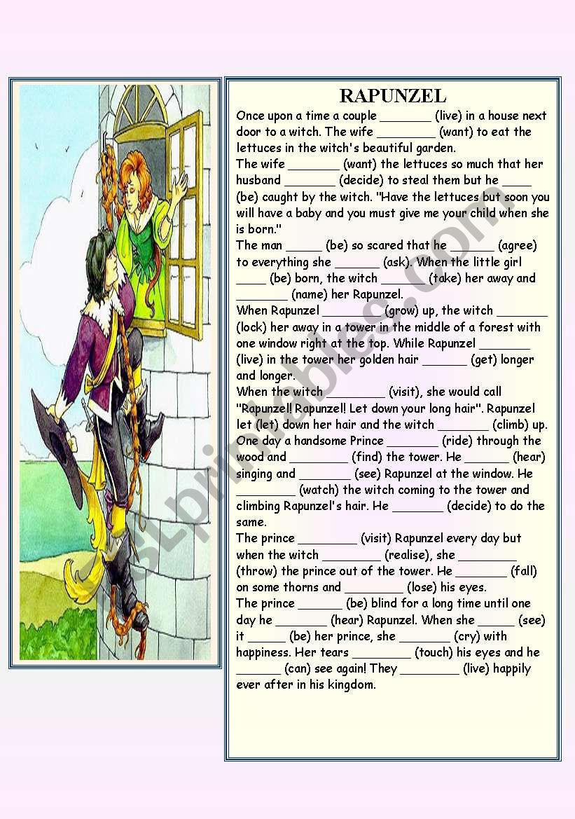 rapunzel worksheet