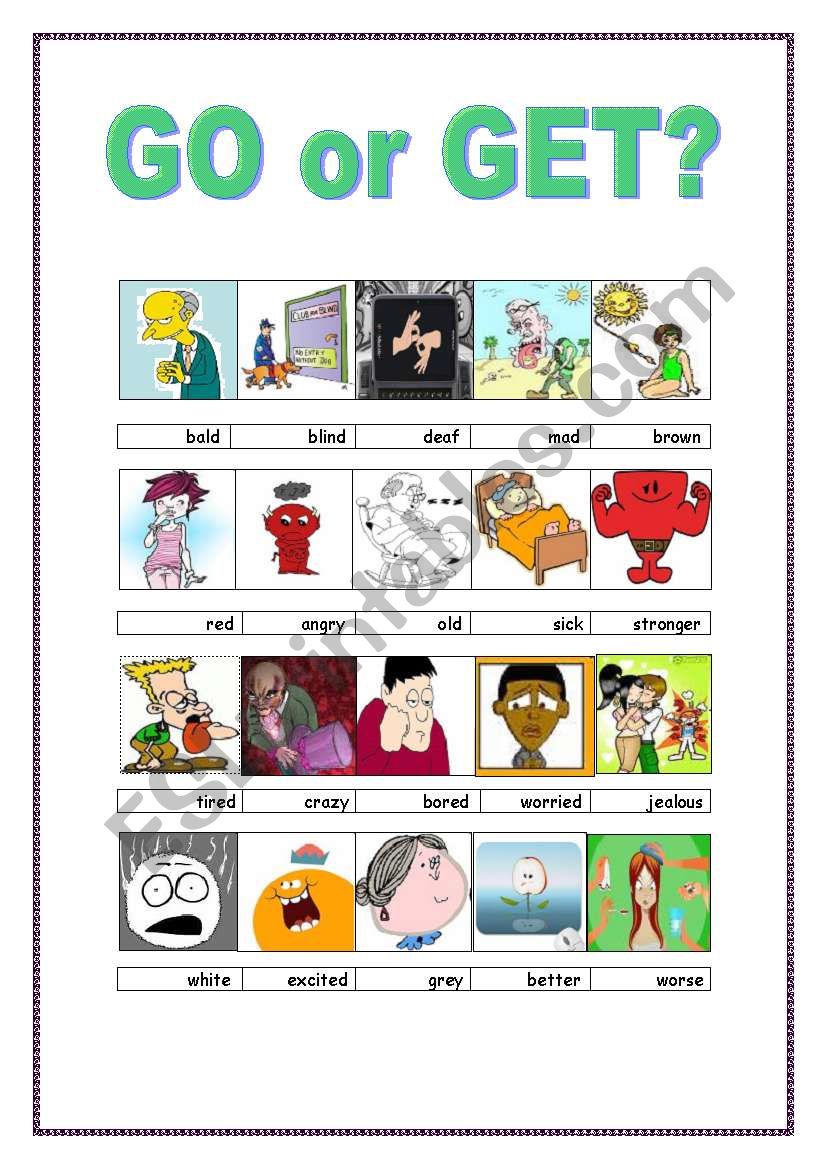 GO or GET? worksheet