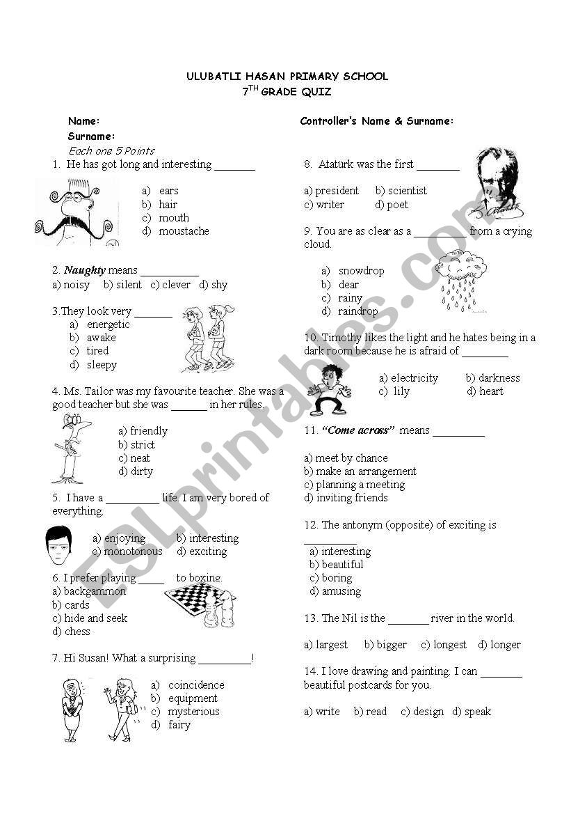 Quiz  worksheet