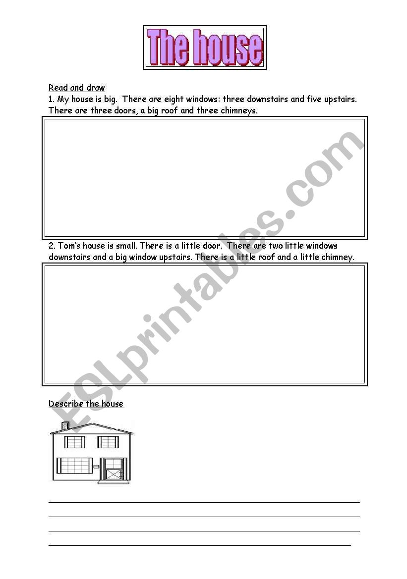 the house  worksheet