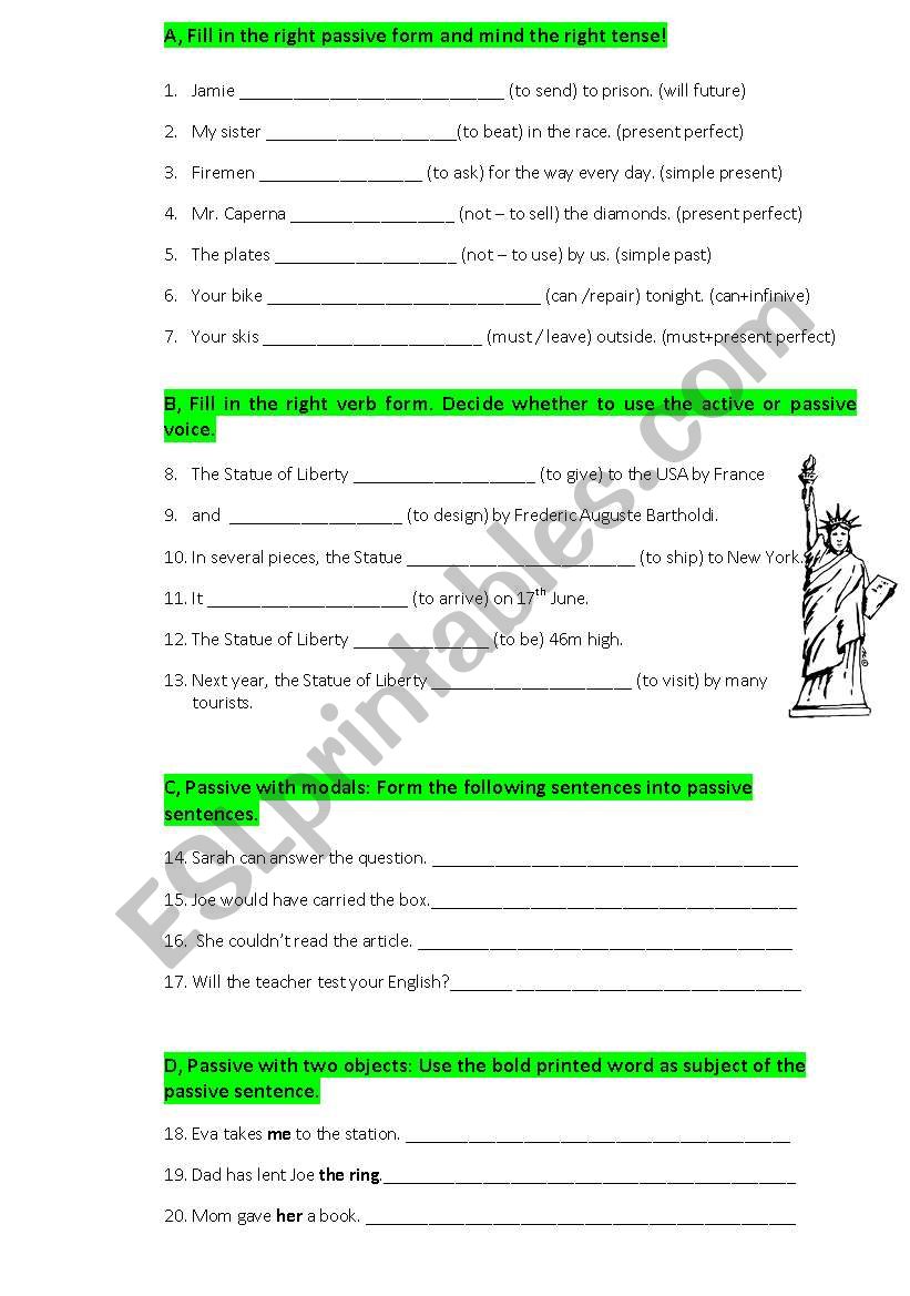 Passive voice - Revision worksheet