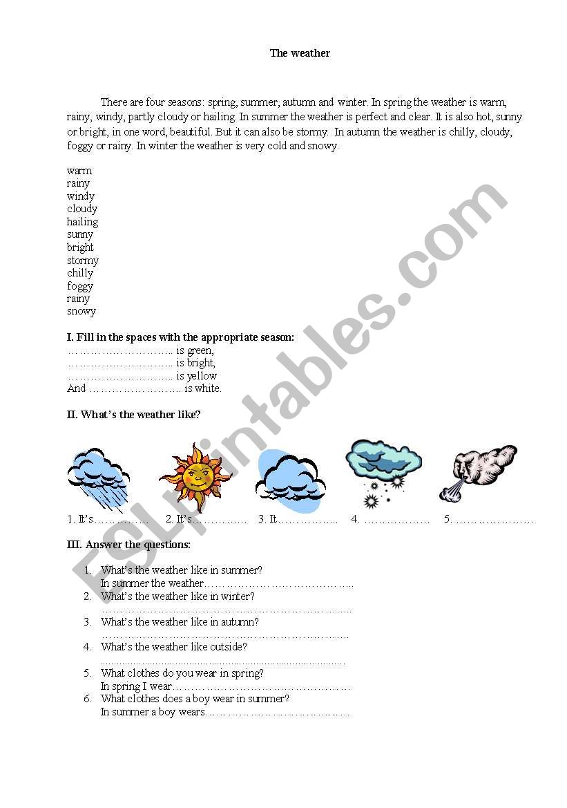 The weather worksheet