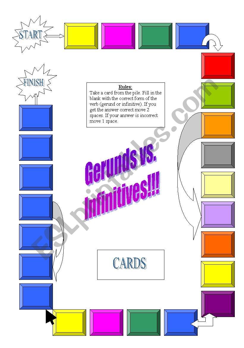 Gerund vs Infinitive Boardgame