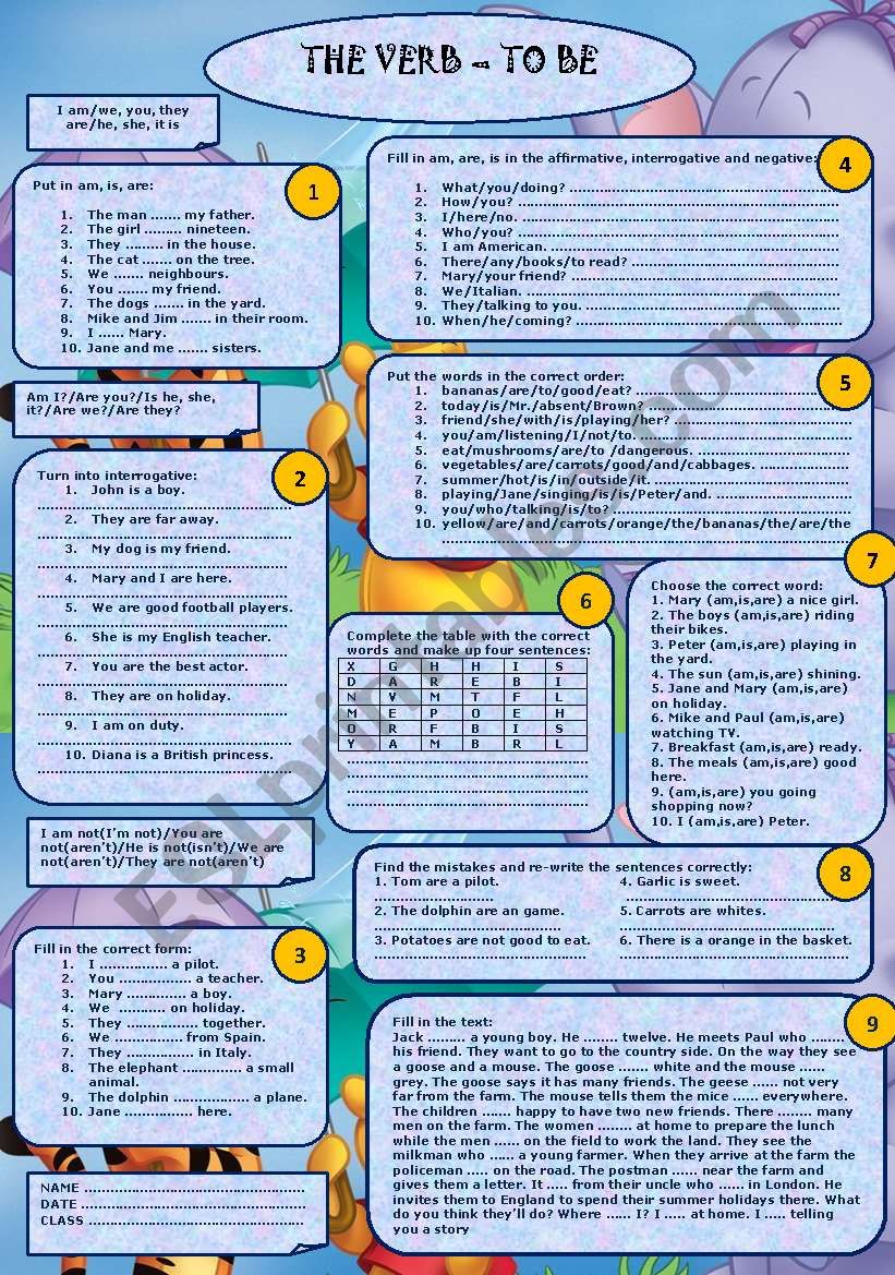 The verb - To be worksheet