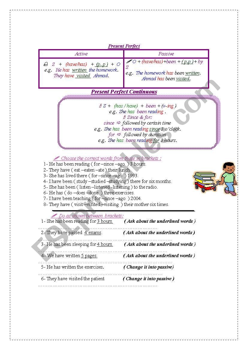 present perfect worksheet