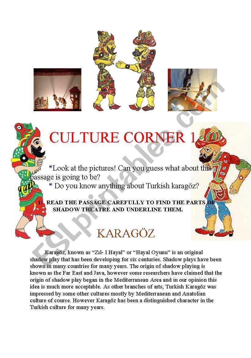 Karagz and Hacivat worksheet