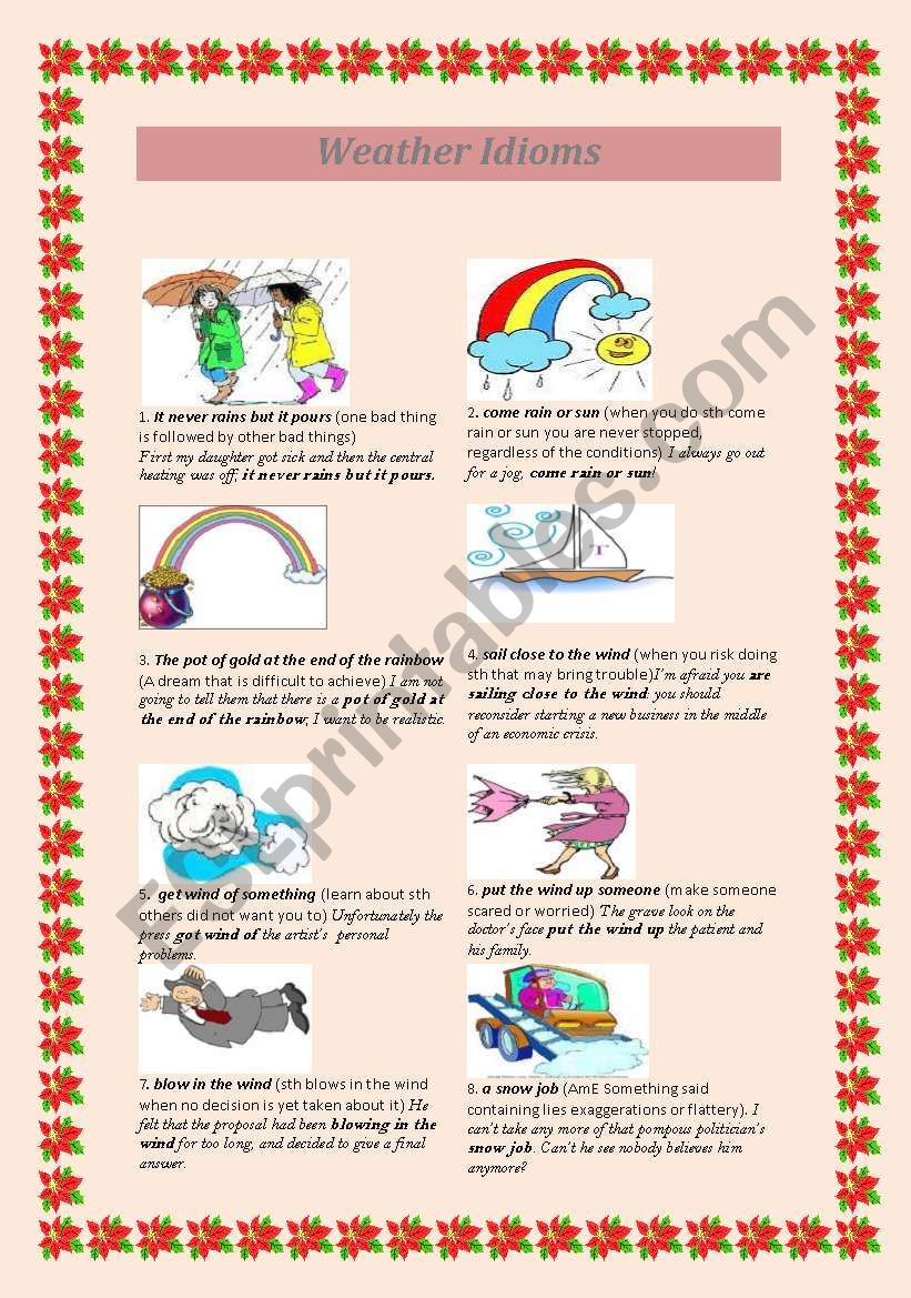 Weather Idioms worksheet Weather Idioms worksheet