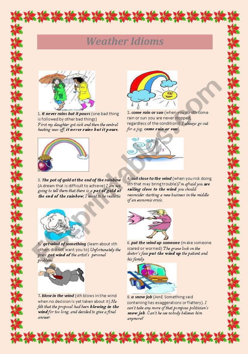 Weather Idioms worksheet