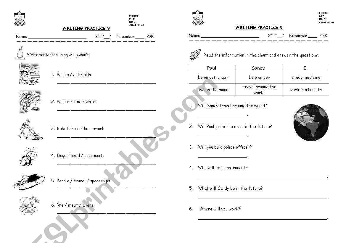 future will worksheet