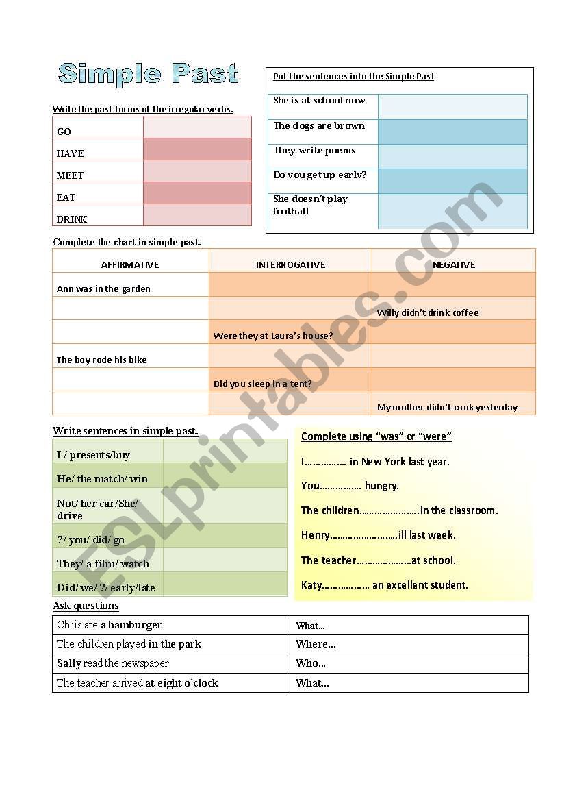 Simple Past worksheet