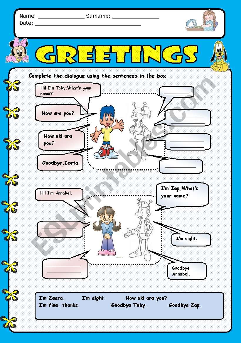 Greetings 1 worksheet