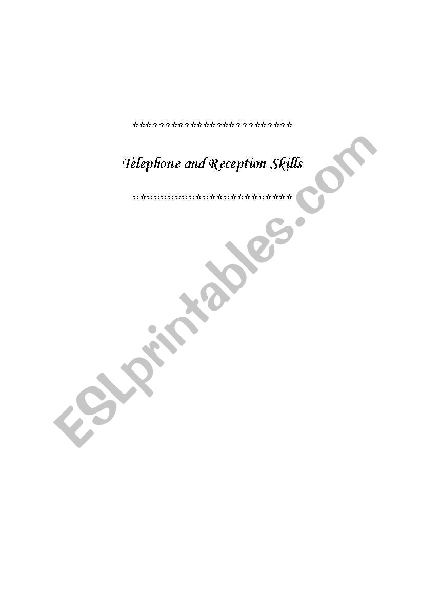 Telephoning Skills worksheet