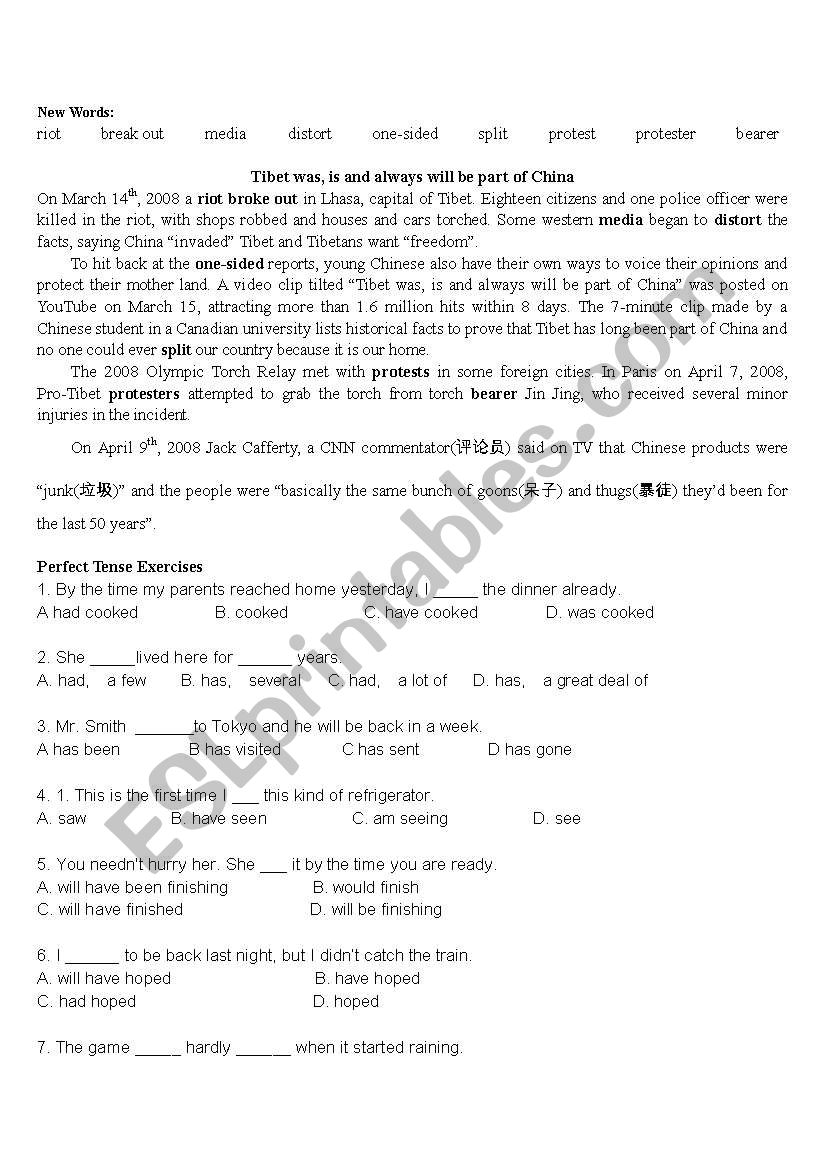 grammar exercise worksheet