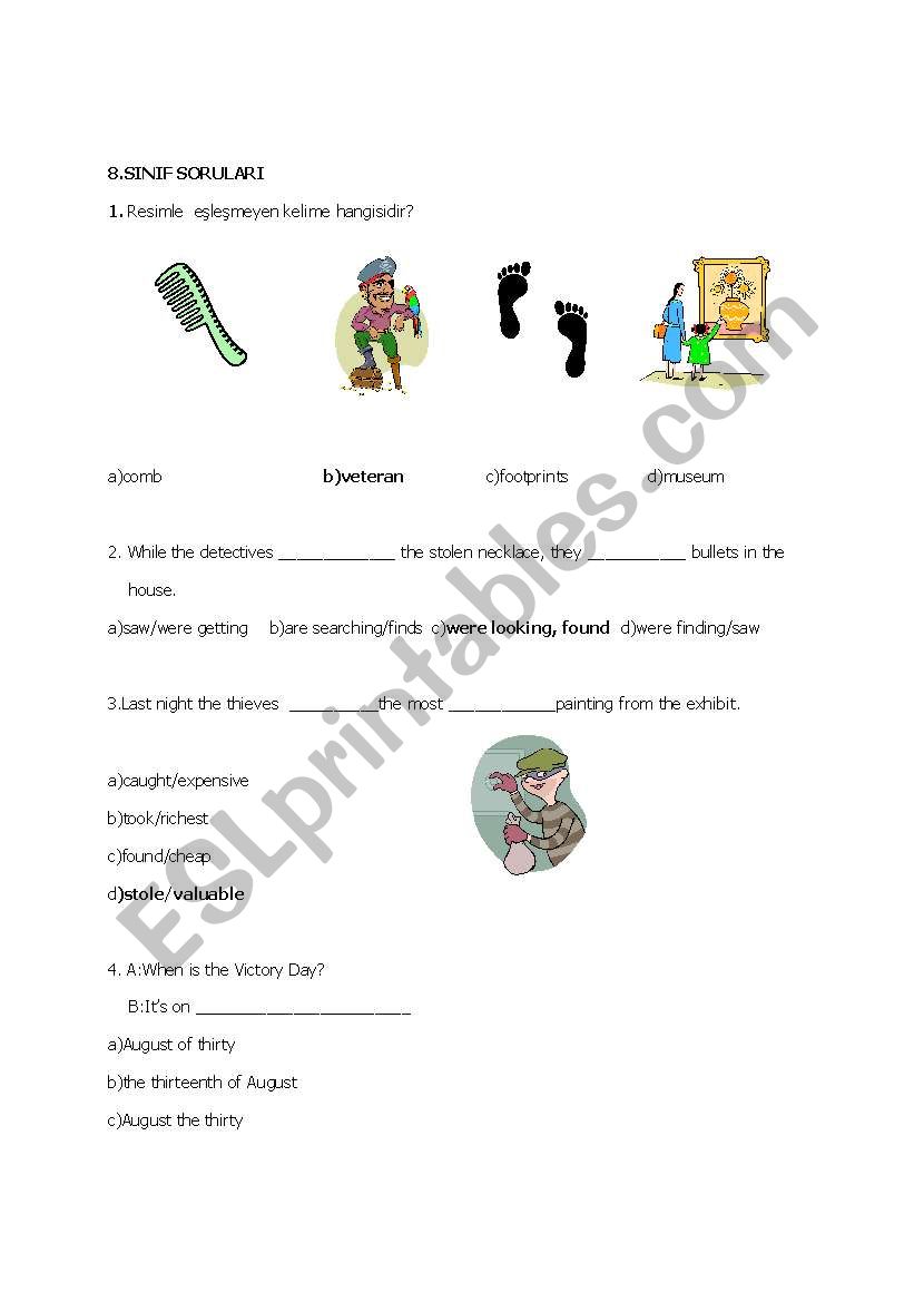 GRADE 8 SBS TEST worksheet