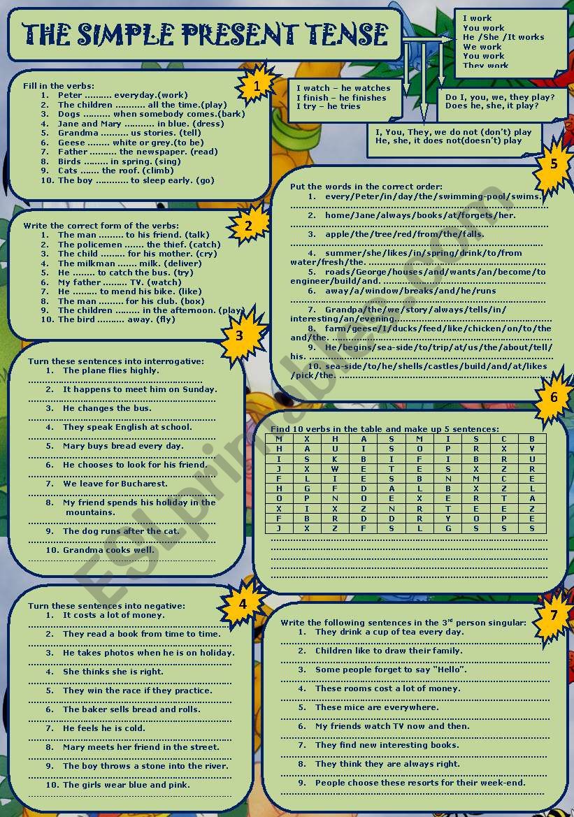 The Simple Present Tense worksheet