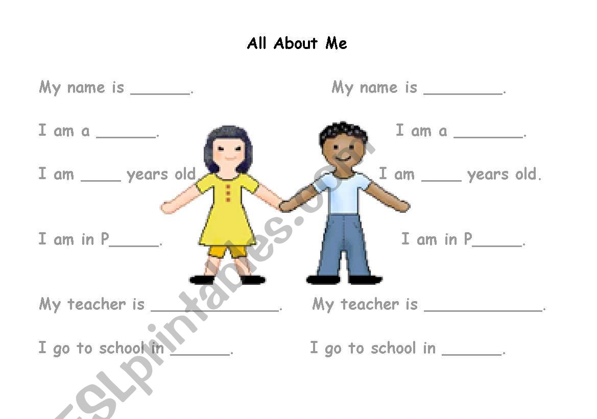 ALL ABOUT ME worksheet