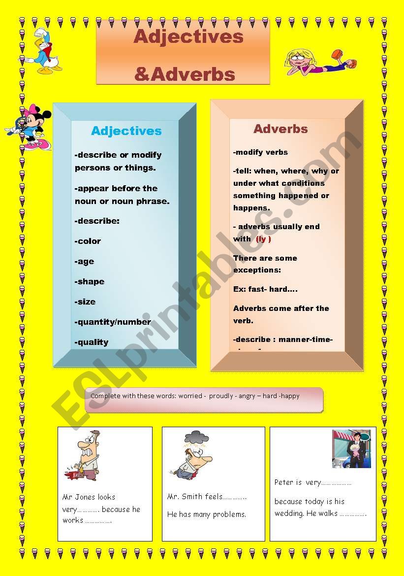 Adjectives & Adverbs worksheet