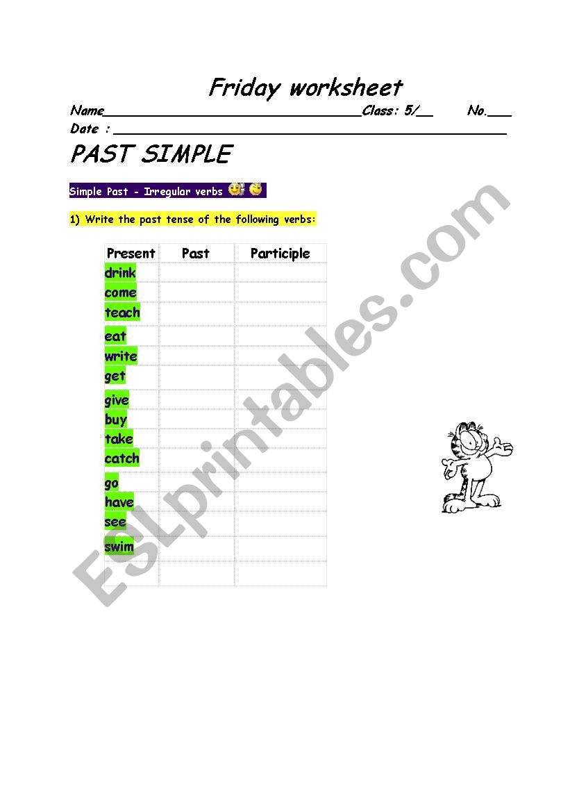 Past Simple worksheet