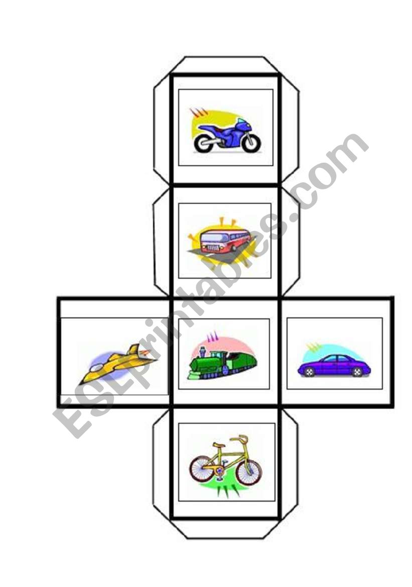 Transports dice worksheet