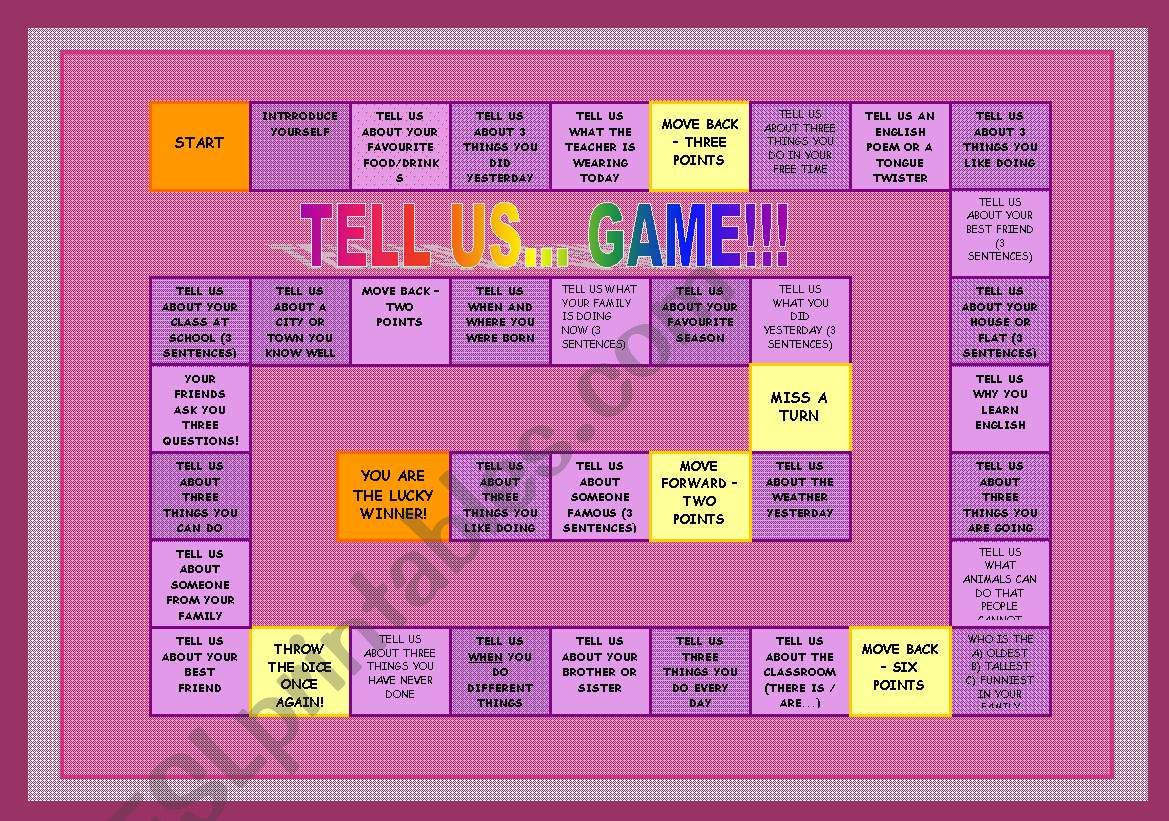 BOARDGAME FOR GREAT REVISION OF GRAMMAR & SOME VOCAB! items - fully editable!