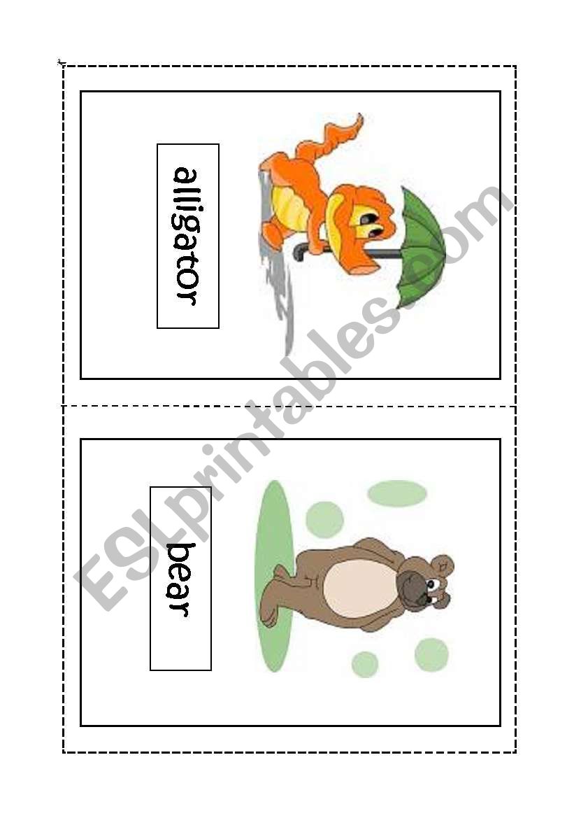 Animals flashcards worksheet